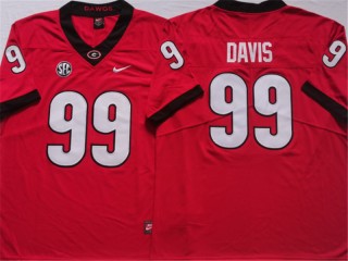 Georgia Bulldogs #99 Jordan Davis Red Football Jersey