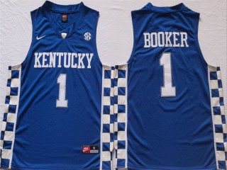 Kentucky Wildcats #1 Devin Booker Blue Basketball Jersey