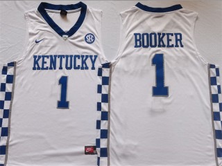 Kentucky Wildcats #1 Devin Booker White Basketball Jersey