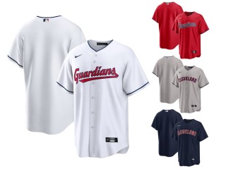 Custom Cleveland Guardians Cool Base Jersey - Red/Navy/White/Gray 