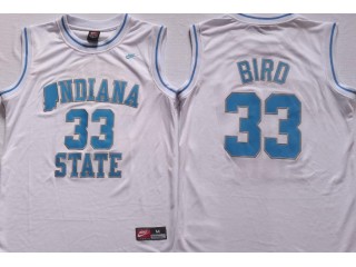 Indiana State Sycamores #33 Larry Bird White Basketball Jersey