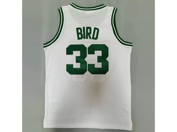M&N Boston Celtics #33 Larry Bird White 1985-88 Hardwood Classics Jersey
