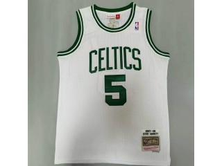 M&N Boston Celtics #5 Kevin Garnett White 2007/08 Hardwood Classics Jersey