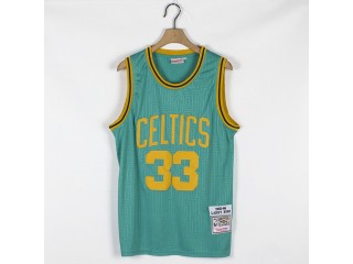 M&N Boston Celtics #33 Larry Bird Teal 1985-86 Hardwood Classics Jersey