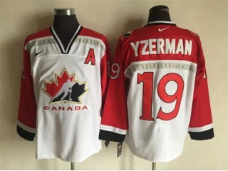 1998 Winter Olympics Team Canada #19 Steve Yzerman White CCM Vintage Jersey