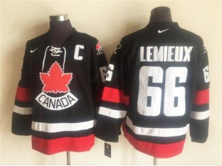 2002 Winter Olympics Team Canada #66 Mario Lemieux CCM Vintage Jersey  -Red/Black