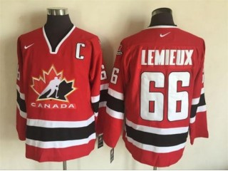 2002 Winter Olympics Team Canada #66 Mario Lemieux CCM Vintage Jersey  -Red/Black