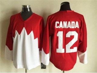1972 Summit Series Team Canada #12 Yvan Cournoyer Red CCM Vintage Hockey Jersey