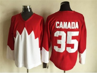 1972 Summit Series Team Canada #35 Tony Esposito Red CCM Vintage Hockey Jersey