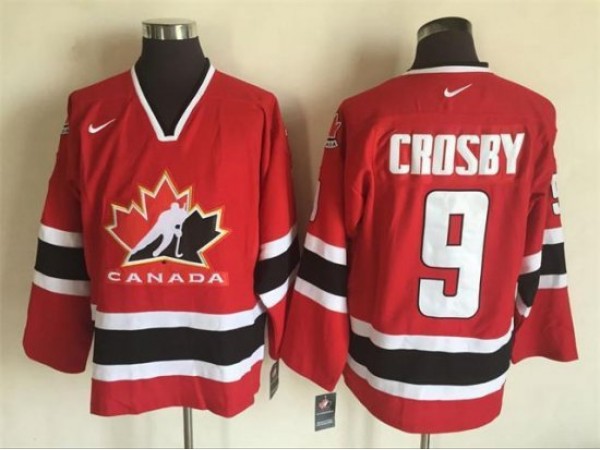 2002 Winter Olympics Team Canada #9 Sidney Crosby CCM Vintage Jersey - Red/Black