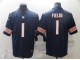 Youth Chicago Bears #1 Justin Fields Vapor Limited Jersey-Navy & White