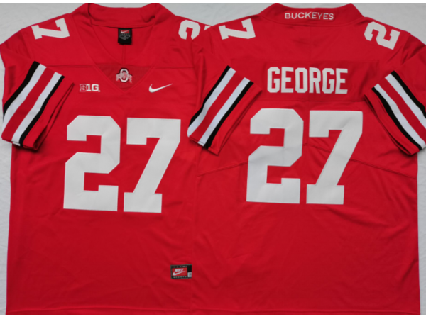 Ohio State Buckeyes #27 Eddie George Red Football Jersey