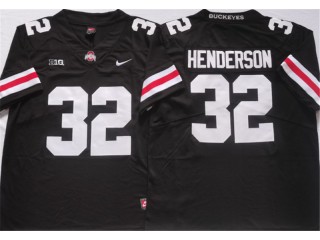 Ohio State Buckeyes #32 TreVeyon Henderson Black/White College Jersey