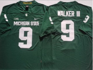 Michigan State Spartans #9 Kenneth Walker III Green Football Jersey