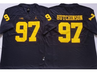 Michigan Wolverines #97 Aidan Hutchinson Navy College Jersey