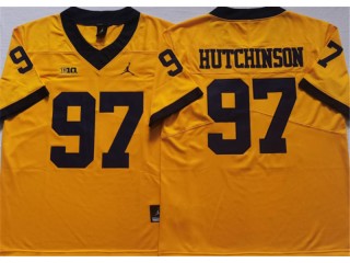 Michigan Wolverines #97 Aidan Hutchinson Yellow College Jersey
