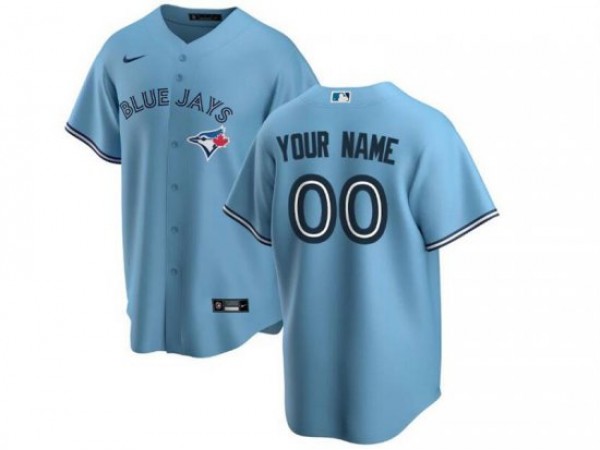 Custom Toronto Blue Jays Cool Base Jersey - White/Royal/Light Blue 