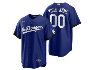 Custom Los Angeles Dodgers Royal City Connect Cool Base Jersey