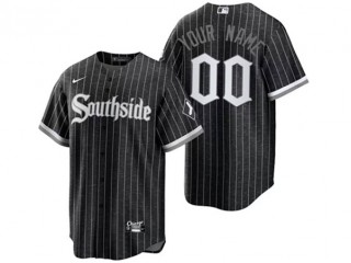 Custom Chicago White Sox Black City Connect Cool Base Jersey