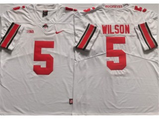Ohio State Buckeyes #5 Garrett Wilson White College Jersey