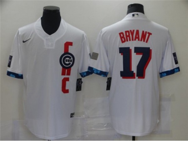 Chicago Cubs #17 Kris Bryant White 2021 All-Star Cool Base Jersey