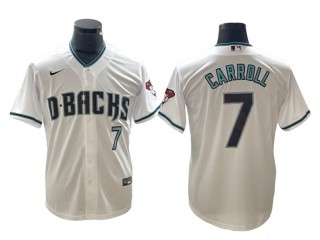 Arizona Diamondbacks #7 Corbin Carroll White Cool Base Jersey