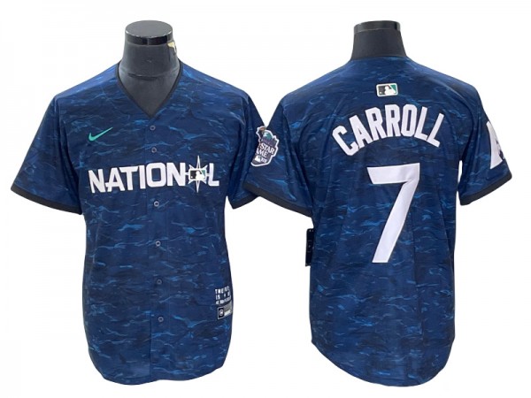 National League #7 Corbin Carroll Blue 2023 MLB All-Star Game Jersey