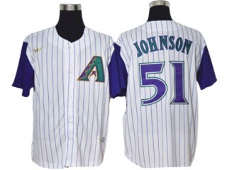 Arizona Diamondbacks #51 Randy Johnson White Cooperstown Collection Player Jersey
