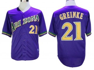 Arizona Diamondbacks #21 Zack Greinke Purple Throwback Jersey