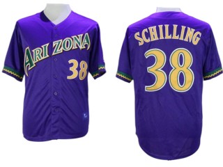 Arizona Diamondbacks #38 Curt Schilling Purple Throwback Jersey