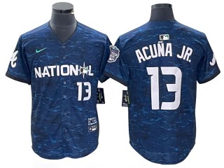 National League #13 Ronald Acuna Jr. Blue 2023 MLB All-Star Game Limited Jersey