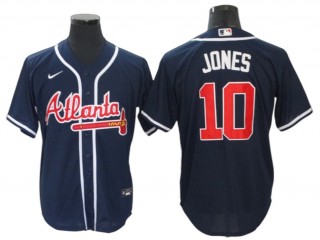 Atlanta Braves #10 Chipper Jones Navy Alternate Cool Base Jersey