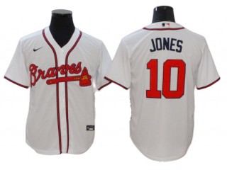 Atlanta Braves #10 Chipper Jones White Home Cool Base Jersey