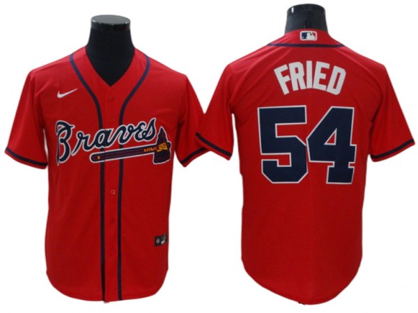 Atlanta Braves #54 Max Fried Red Alternate Cool Base Jersey