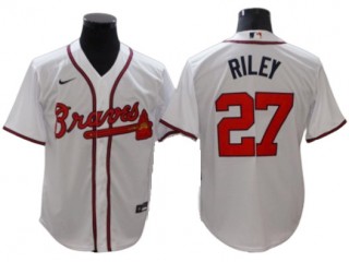Atlanta Braves #27 Austin Riley White Home Cool Base Jersey