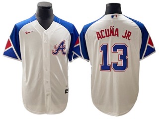 Atlanta Braves #13 Ronald Acuna Jr. White 2023 City Connect Jersey