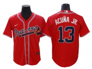Atlanta Braves #13 Ronald Acuna Jr. Red Alternate Cool Base Jersey
