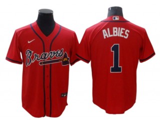 Atlanta Braves #1 Ozzie Albies Red Alternate Cool Base Jersey