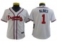 Youth Atlanta Braves #1 Ozzie Albies Cool Base Jersey - White/Navy/Red
