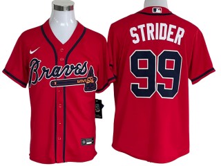 Atlanta Braves #99 Spencer Strider Red Cool Base Jersey