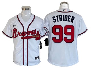 Atlanta Braves #99 Spencer Strider White Cool Base Jersey