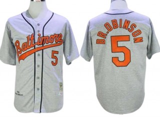 Baltimore Orioles #5 Brooks Robinson Gray Throwback Jersey