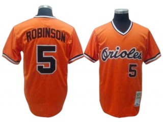 Baltimore Orioles #5 Brooks Robinson Orange Throwback Custom Jersey