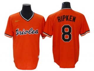 Baltimore Orioles #8 Cal Ripken Orange Alternate Cooperstown Collection Jersey