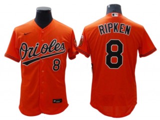 Baltimore Orioles #8 Cal Ripken Orange Alternate Flex Base Jersey