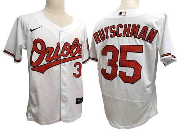 Baltimore Orioles #35 Adley Rutschman White Flex Base Jersey