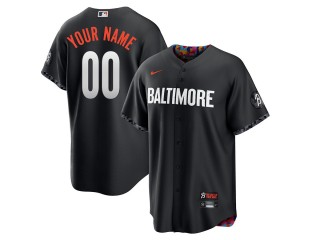 Custom Baltimore Orioles Black 2023 City Connect Cool Base Jersey