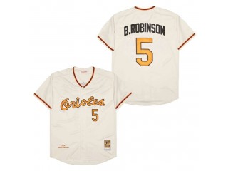 Baltimore Orioles #5 Brooks Robinson 1970 Cream Throwback Jersey