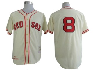 Boston Red Sox #8 Carl Yastrzemski Cream 1967 Throwback Jersey