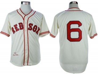 Boston Red Sox #6 Johnny Pesky Cream 1946 Throwback Jersey
